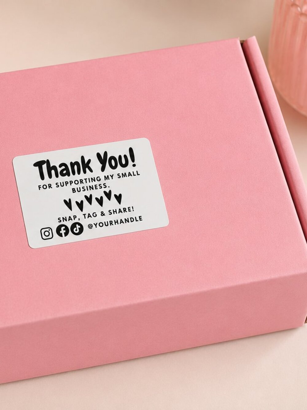 THANK YOU STICKER, PERSONALIZED, BUSINESS SUPPLIES